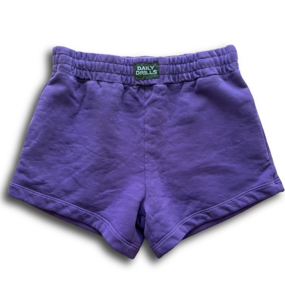 Daily Drills Purple Sweat Shorts Elastic Waist Lounge Activewear Women Size L